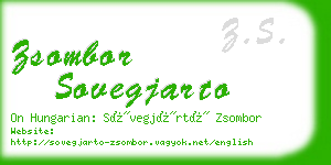zsombor sovegjarto business card